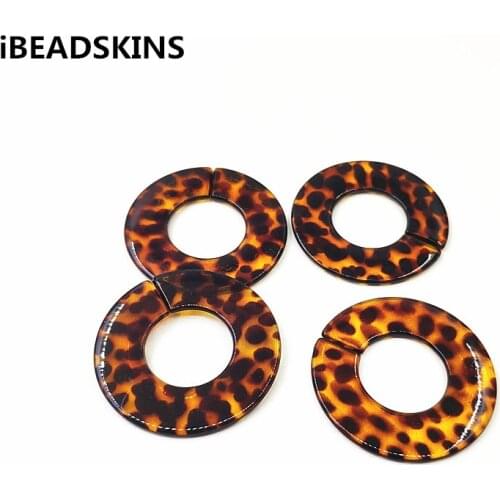 New arrival! 49mm 50pcs Acrylic Leopard print Ring-shape beads for earrings accessories, parts,hand Made Jewelry Earring DIY