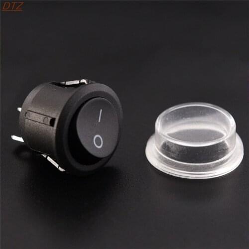 Brand New 1pc Round Black 2 Pin SPST ON-OFF Rocker Boat Switch 12V Snap + Waterproof Coat