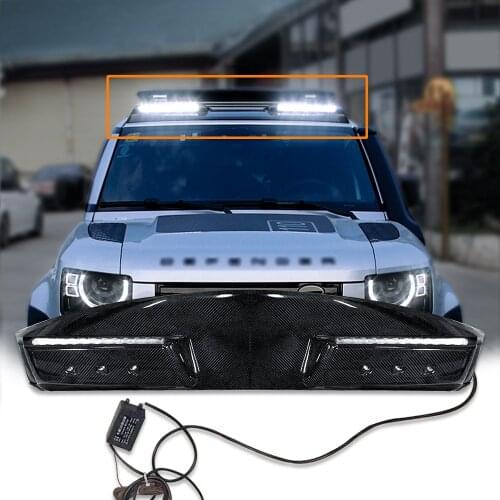 Real carbon fiber Roof Light Pod For LAND ROVER DEFEND 2020 2021 Top Light Modification Accessories Luggage Rack Off-road