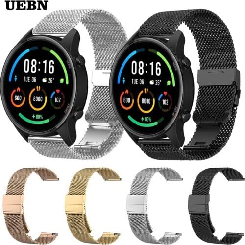 UEBN Metal mesh belt Milanese Strap For Xiaomi Mi Watch Color sports edition watch Band for Mi Watch Bracelet Replace Watchbands