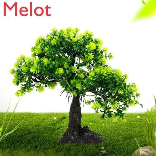 Fish tank landscape simulation aquatic plant plastic fake tree underwater rockery bonsai plant home decoration