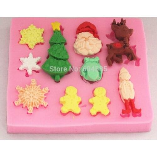 SANTAS ESSENTIALS SILICONE MOULD _ Snowflake,Chrismas Tree,Elf,Gingerbread man,Baubles