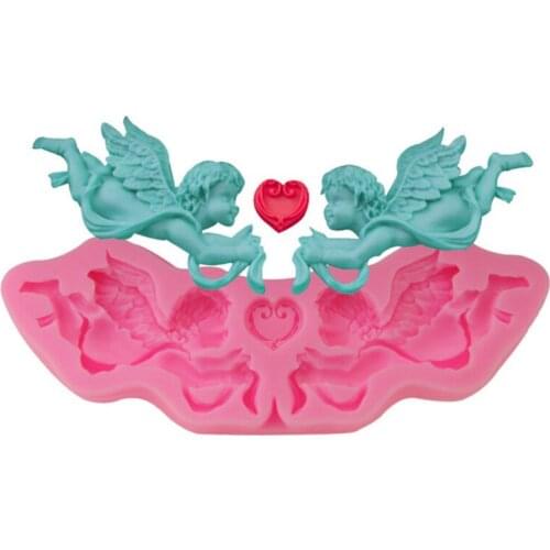 Silicone Cake Mold Lovely Angel Love Heart Chocolate DIY Fondant Soap Mould Cake Decorating Tools Sugarcraft Gumpaste Bakeware