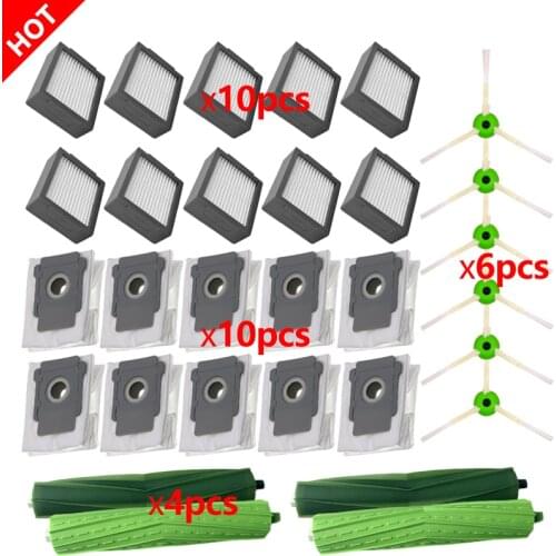 Rolling Brush Hepa Filter Side Brush Dust Bag for iRobot Roomba I Series i7+ E5 E6 Robot Vacuum Cleaner Replacement Spare Parts