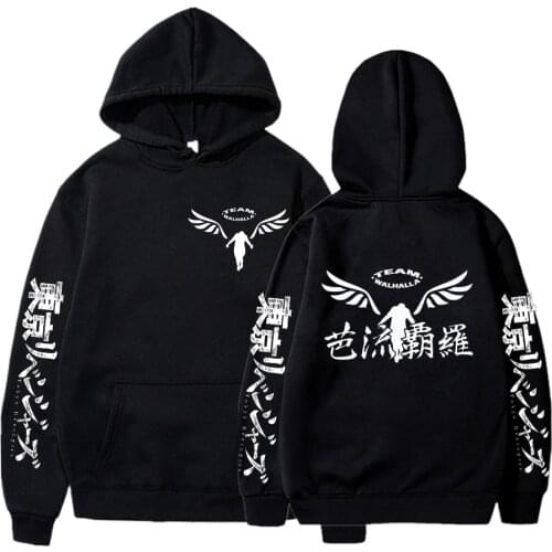 Anime Tokyo Revengers Gambar Valhalla Cosplay Hoodies Pullover Fleece Tokyo Revengers Sweatshirts Tops Sudadera Felpa Moletom