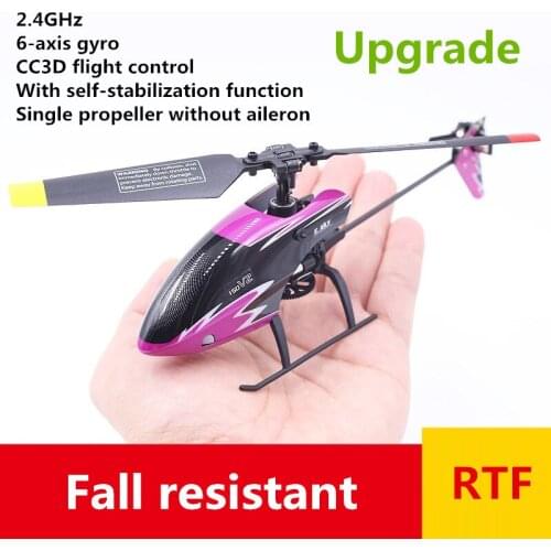 Upgraded Version 2.4Ghz Mini RC Helicopter Radio Remote Control Aircraft Fall Resistant 6 Axes Gyro RTF Flybarless Remote