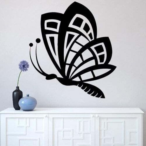 Butterfly Patterns Vinyl Sticker Girls Room Decoration Beautiful Animals Wall Decal Geometric Insects Wings Flying Mural O243