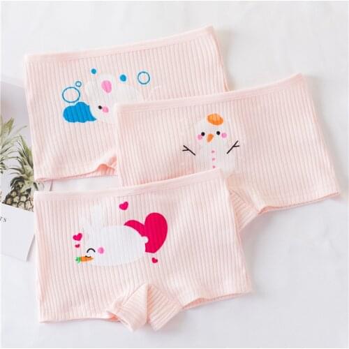 High Quality 3Pcs/Lot Candy Colors Girls Boxer Breathable Cotton Material Kids Girls Underwear for Baby Panties Childrens Cloth