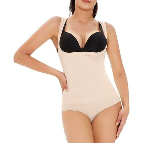 Women One Piece Shapewear Butt Lifter Waist Trainer Body Shaper Thong Waist Cincher Sexy Bodysuit Open Crotch Women Booties 2020