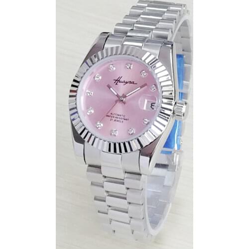 2021 womens 32mm luxury watch green, pink dial quartz womens watch Jubilee strap luminous waterproof date fashion watch