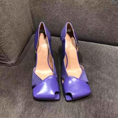 High Heels Shoes Women Spring Square Toe Pumps Women Hollow Sapato Feminino 2020 Ladies Shoes Fashion Buty Damskie Sexy Footwear