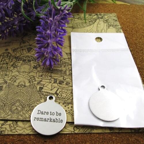 20pcs--"Dare to be Remarkable"stainless steel charms more style for choosing DIY Charms pendants for necklace