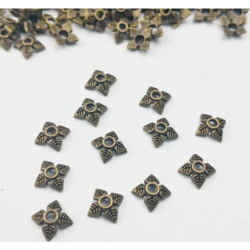 100pcs/lot 6mm Antique bronze zincy alloy bead cap Charms Pendant Women Retro Style Bracelet Jewelry Making Handmade Crafts
