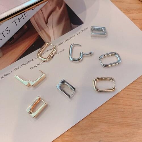 Fashion Metal Women Drop Earrings Statement Hollow Punk Geometric Gold Jewelry Round Dangle Hanging Modern Female Earring