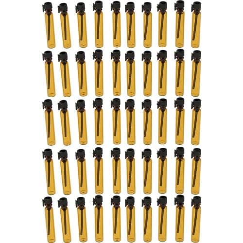 50, Amber, 2 ml, Empty Glass Bottles, Great for Essential Oils, Aromatherapy