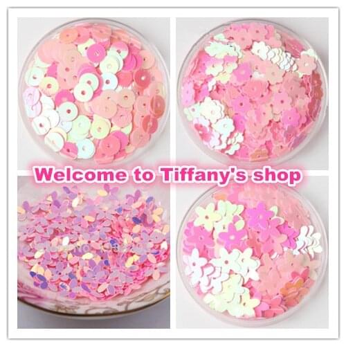 80gram/lot 6mm-10mm 4 Pink design loose sequins Paillette sewing Wedding craft decoration Scrapbook DIY accessories