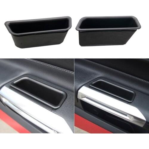 Auto Door Inner Handle Container Holder Tray Storage Box Organizer Holdern Car Accessories For Ford Mustang 2015 2016 2017-2019