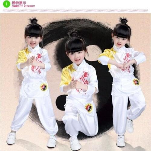 Childrens Wushu performance clothing short sleeve childrens Chinese kung fu training clothing for men and women