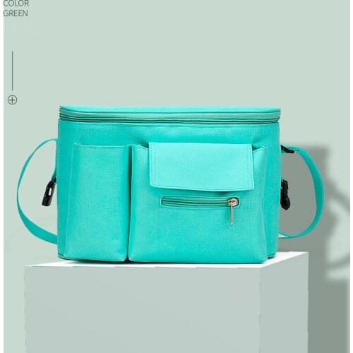 Baby Storage Portable Bolsa Feminina Nappy Caddy Mommy Baby Bag Stroller Organizer for Diaper Solid Zipper Shoulder Bag