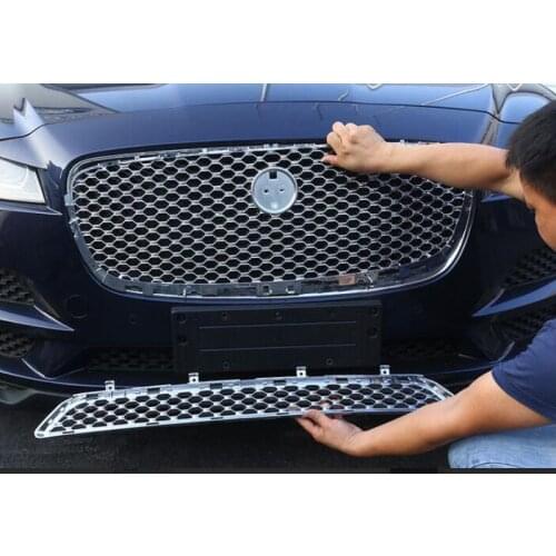 For Jaguar F-Pace F Pace X761 2016 2017 Car-styling ABS Front Grill Cover Trim Auto Replacement Parts Grille frame