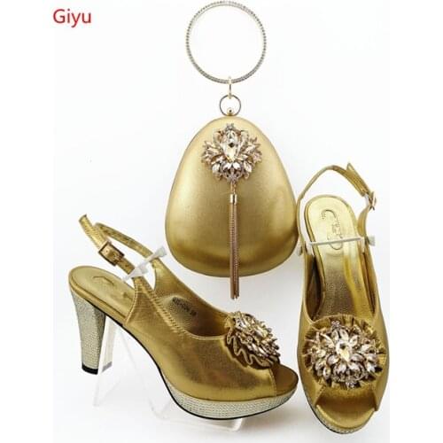 Doershow hot selling African beautiful Designer Shoes And Bag Set To Match Italian Party Shoes With Matching Bags Set !!SIA1-22