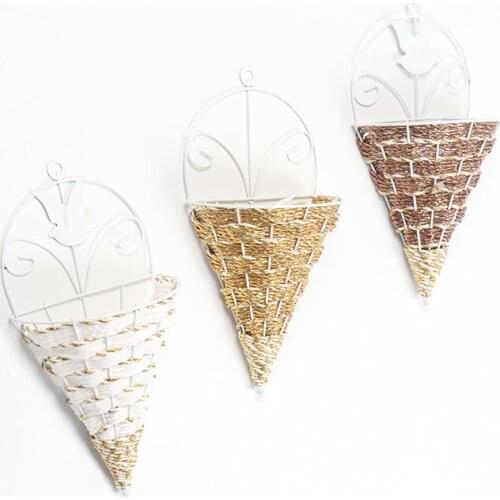 Home Art Flower Pots Wall Hanging Green Plant Wall Conical Shape Hanging Planter Pot Flower Holder Ornament