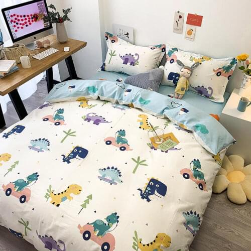 Home Textile 100% Cotton Cartoon Dinosaur Bedding Sets Childrens Beddingset Bed Linen Duvet Cover flatsheet Pillowcase/bed Sets