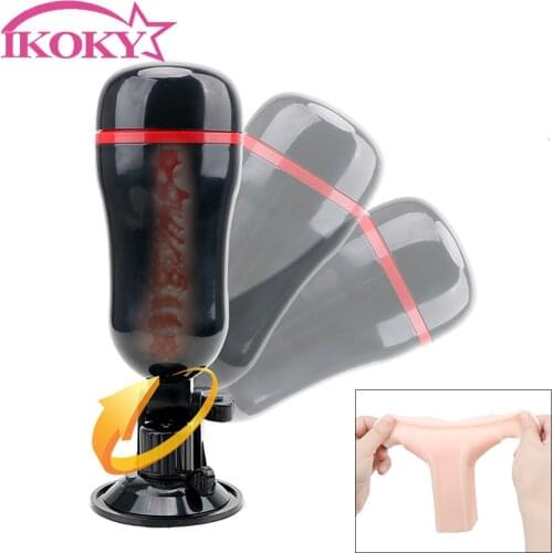 IKOKY Real Vagina Artificial Vagina Sex Toys Adult Products For Men Male vagina Glans Stimulate Massager Male Masturbation Cup