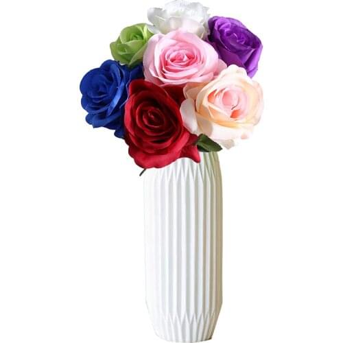 Rose Artificial Flower Bouquet Multicolor Rose Wedding Flower Decoration Scrapbooking Fake Rose Flower
