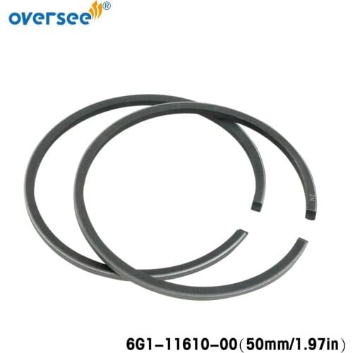 6G1-11610 Piston Ring Set STD For Yamaha Outboard Motor 2T 6HP 8HP 4HP Diameter 50mm 6G1-11610-00 647-11610