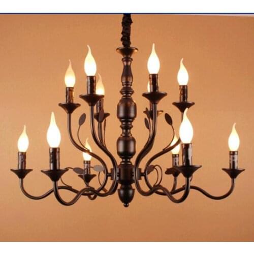 Hallway Rustic metal Chandeliers led Kitchen decor lighting Dining Room Wrought Iron Chandelier 10-16 pcs Foyer Led Candelabro