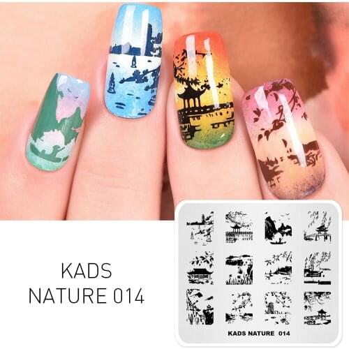 MISSGUOGUO Nail Stamping Plates Template Landscape Patterns DIY Nail Designs Stamping Polish Manicure Stamper Plate