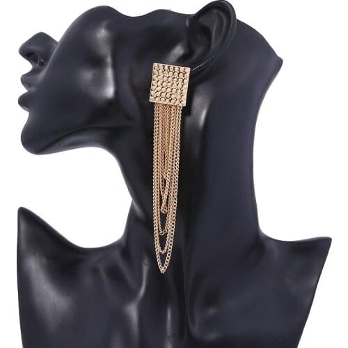 Wholesale Price Fashion Jewelry Accessories Gold&Silver Color Alloy Chain Women Tassel Earrings for Party Wedding Engagement