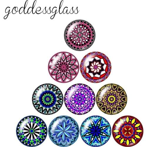 Fashion Beauty FlowerPattern 10pcs 12mm/18mm/20mm/25mm Round photo glass cabochon demo flat back Making findings ZB0494