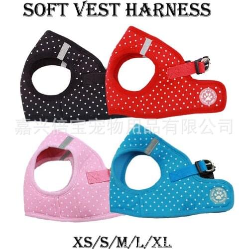 Soft Dog Harness Spotty Pet Puppy Vest Anti Pull XS-XL 4Colors