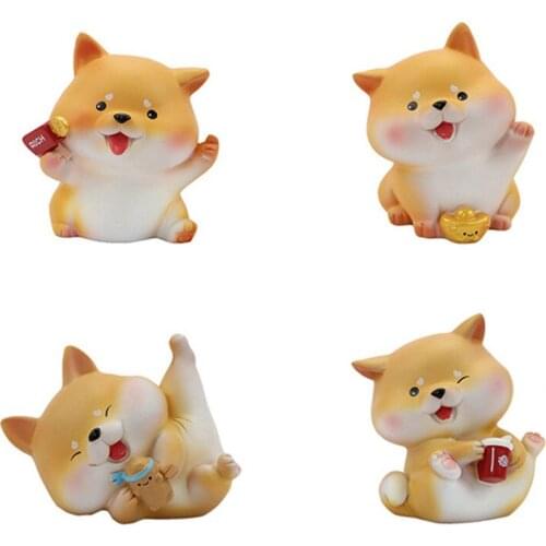 Desktop Decor Cartoon Dog Shaped Statue Resin Artware Decorative Tools for Car Home Office Figurines Decoration Crafts