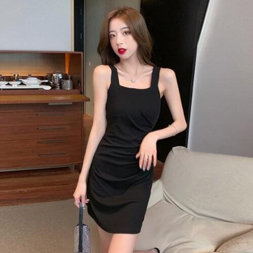 2021 New Retro One-piece Collar Solid Color Chiffon Dress Summer Korean One-piece Fashion Ladies Casual Dress Black Dress