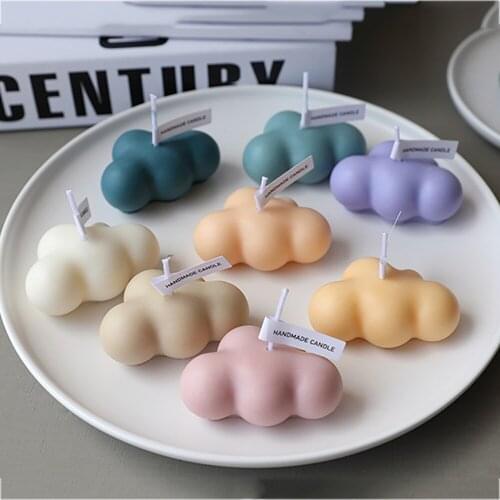 2021 New Hand-made Scented Cloud Shape Birthday Candle Aromatherapy Wax Candle Photo Props Wedding Home Decoration Photo Props