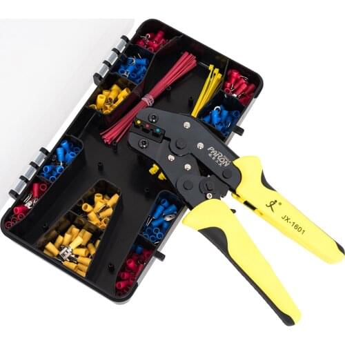 Crimping Tool Kit 24-14 AWG Ratcheting Wire Crimper Plier 280pcs Insulated Wire Terminal Connectors 40pcs Cable Ties