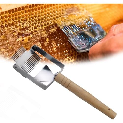 Beekeeping Uncapping Honey Knife 17 Pin Stainless Steel Double-headed Slider Fork Bee Tools Honeycomb Scraper For Beekeeper
