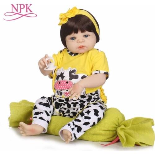 NPK Real 57CM Full Body SIlicone Girl Reborn Babies Doll Bath Toy Lifelike Newborn Princess Baby Doll Bonecas Bebe Reborn Menina