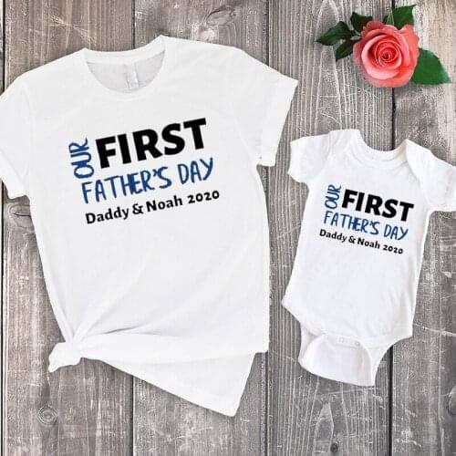 Matching Dad Daughter Shirts 2020 Fashion Top Dad Baby Matching Shirt Family Look Mommy and Me M First Fathers Day Tshirt