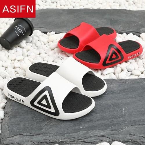 ASIFN Fashion Men Slippers Summer Beach Slides Trend Flip Flops Outdoor Indoor Bath Non-slip Male Women Shoes Chanclas Hombre