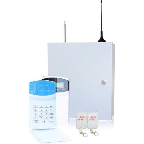 4G Iron Box Industry Alarm System Wireless 433MHz Remote control Lcd keypad 16 wireless and 16 wire zones GSM PSTN dual net