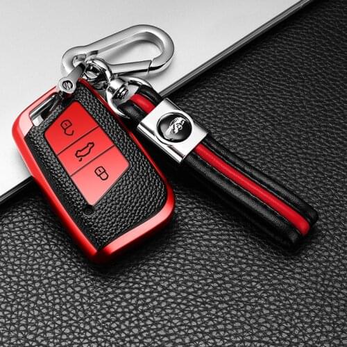 TPU Leather Car Key Cover For VW Volkswagen Magotan Passat B8 Skoda Superb Kodiaq A7 Smart Keychain Remote Fob Protector Case