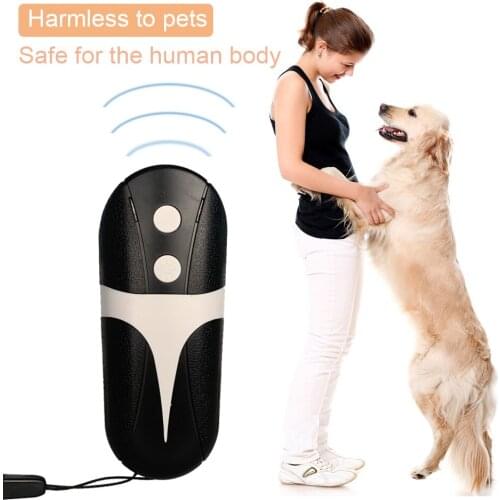 Dog Repeller Anti Barking Stop Bark Training Device Trainer LED Ultrasonic 2 In 1 Anti Barking Ultrasonic With Lighting Function