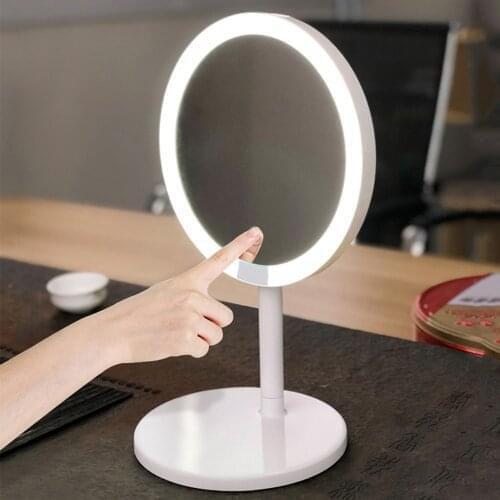 New fashion make up mirror 3X magnifying smart touch screen rechargeable led light illuminated makeup mirror