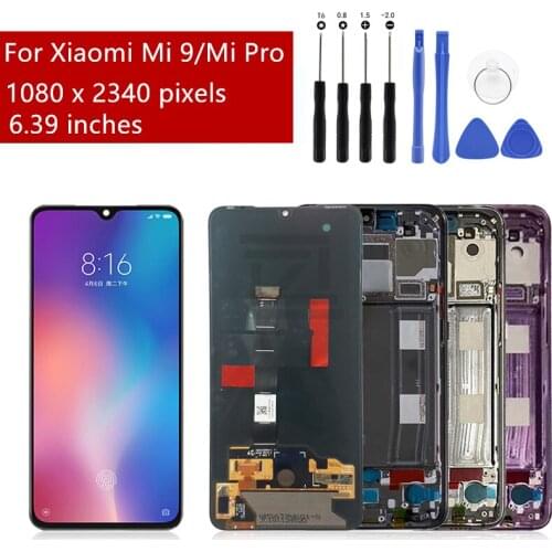 Super Amoled LCD For xiaomi Mi 9 Display Mi9 Pro with frame LCD Display Touch Screen digitizer Assembly For xiaomi 9 display