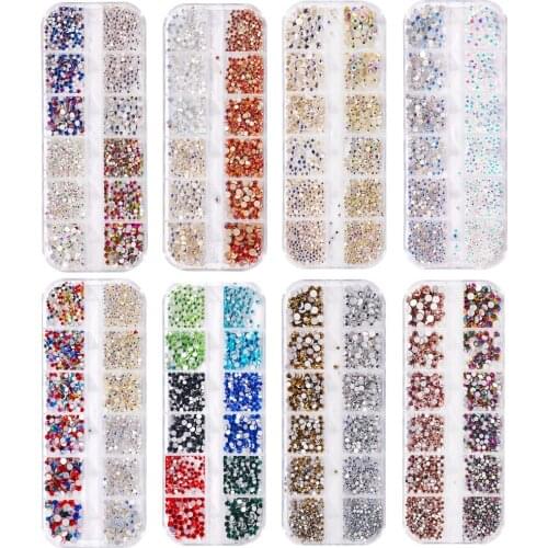 1 Box Glitter Crystal Rhinestone Strass For Clothes High Quality Charm Gems DIY Nail Dress Shoes Jewelry