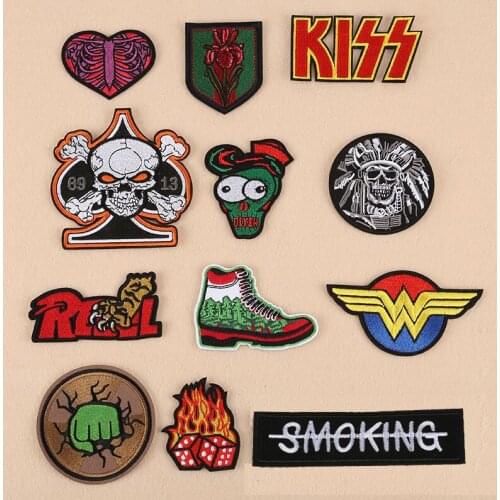 1pcs Mix fashion Patch for Clothing Iron on Embroidered Sew Applique Cute Patch Fabric Badge Garment DIY Apparel Accessories-19